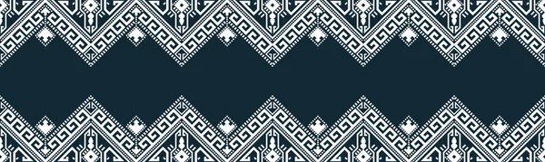 Бесшовный Шаблон Абстрактный Этнический Геометрический Дизайн Вышивки Повторяет Фоновую Текстуру — стоковый вектор