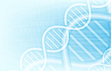 DNA 3D Polygona moleküler yapı partikülleri ve teknoloji konsepti dijital mavi yapı biçimi EP.1.Bilim şablonu, duvar kağıdı veya bir moleküllü pankart. Vektör illüstrasyonu