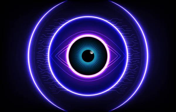 Olho Tecnologia Escura Realidade Aumentada Conceito Segurança Cibernética Biometri Abstract — Vetor de Stock