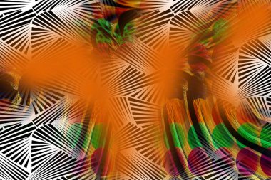 Renkli desenler fraktal. Psikedelik fraktal, fırça darbelerinin dokusu. Tekstil desenleri için renkli boyalar. Soyut arkaplan renkleri kaotik fırça darbeleri.