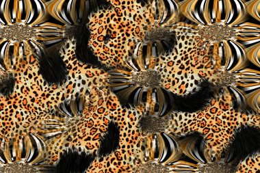 Renkli desenler fraktal. Psikedelik fraktal, fırça darbelerinin dokusu. Tekstil desenleri için renkli boyalar. Soyut arkaplan renkleri kaotik fırça darbeleri.