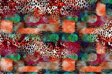 Renkli desenler fraktal. Psikedelik fraktal, fırça darbelerinin dokusu. Tekstil desenleri için renkli boyalar. Soyut arkaplan renkleri kaotik fırça darbeleri.