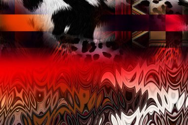 Renkli desenler fraktal. Psikedelik fraktal, fırça darbelerinin dokusu. Tekstil desenleri için renkli boyalar. Soyut arkaplan renkleri kaotik fırça darbeleri.