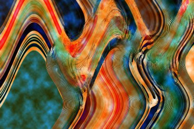 Renkli desenler fraktal. Psikedelik fraktal, fırça darbelerinin dokusu. Tekstil desenleri için renkli boyalar. Soyut arkaplan renkleri kaotik fırça darbeleri.