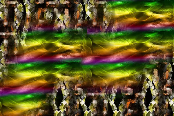 Bunte Muster Fraktal Psychedelische Fraktale Textur Der Pinselstriche Farbige Farbe — Stockfoto
