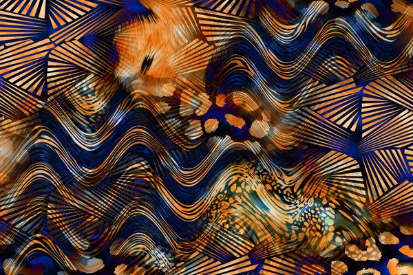 Patrones Coloridos Fractal Psychedelic Fractal Textura Pinceladas Pintura Color Lines — Foto de Stock
