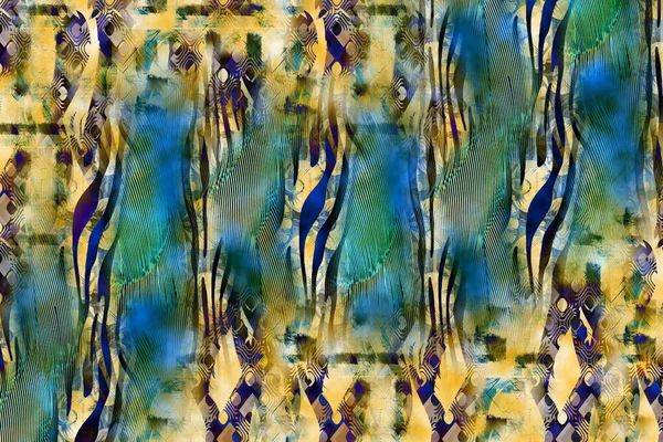 Padrões Coloridos Fractal Psychedelic Fractal Textura Pinceladas Pintura Colorida Lines — Fotografia de Stock