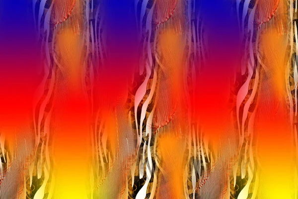 Colorful Patterms Fractal Psychedelic Fractal Brush Stroke 페인트의 텍스처 Lines — 스톡 사진
