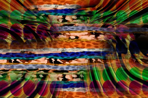 Цветные Узоры Фрактал Психоделический Фрактал Текстура Мазков Кисти Цветная Краска — стоковое фото