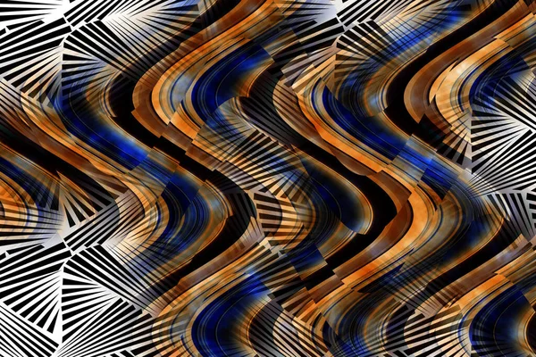 Colorful Patterms Fractal Psychedelic Fractal Brush Stroke 페인트의 텍스처 Lines — 스톡 사진