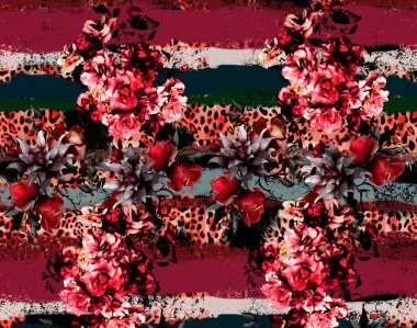 Tekstil baskısı. Soyut özgeçmiş. Giysi rengi deseni. Geometri deseni modern deseni tekrarla. Tekstil deseni. Leopar deseni ve tekstil deseni.