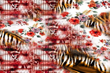 Tekstil baskısı. Soyut özgeçmiş. Giysi rengi deseni. Geometri deseni modern deseni tekrarla. Tekstil deseni. Leopar deseni ve tekstil deseni.