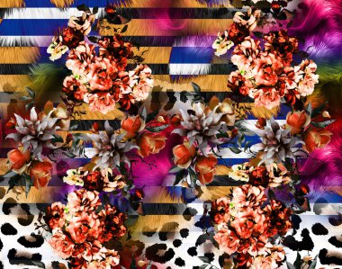 Horizontal thin colorful lines background.Textile illustration.Fractal colorful pattern.Print pattern illustration.Abstract decorative texture with colorful zig zag pattern. illustration.