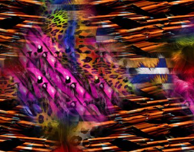 Horizontal thin colorful lines background.Textile illustration.Fractal colorful pattern.Print pattern illustration.Abstract decorative texture with colorful zig zag pattern. illustration.