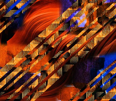 Colorful abstract pattern,pattern for fabric, textile, fashion, interior decor, web.Abstract digital fractal pattern. Horizontal orientation pattern in african ethnic style. Tribal ornament.