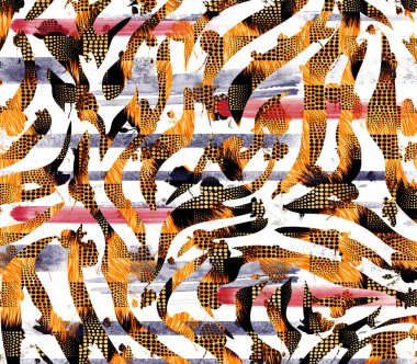 Colorful abstract pattern,pattern for fabric, textile, fashion, interior decor, web.Abstract digital fractal pattern. Horizontal orientation pattern in african ethnic style. Tribal ornament.