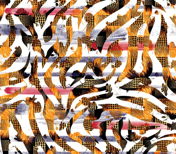 Colorful abstract pattern,pattern for fabric, textile, fashion, interior decor, web.Abstract digital fractal pattern. Horizontal orientation pattern in african ethnic style. Tribal ornament.