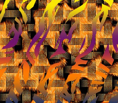 Colorful abstract pattern,pattern for fabric, textile, fashion, interior decor, web.Abstract digital fractal pattern. Horizontal orientation pattern in african ethnic style. Tribal ornament.