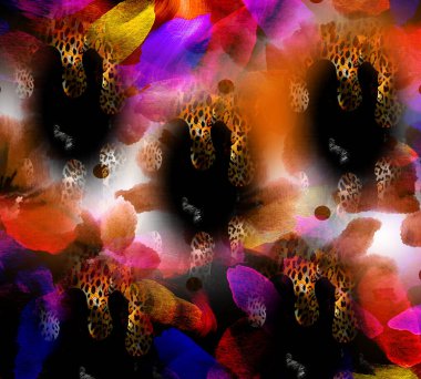 Colorful abstract pattern,pattern for fabric, textile, fashion, interior decor, web.Abstract digital fractal pattern. Horizontal orientation pattern in african ethnic style. Tribal ornament.