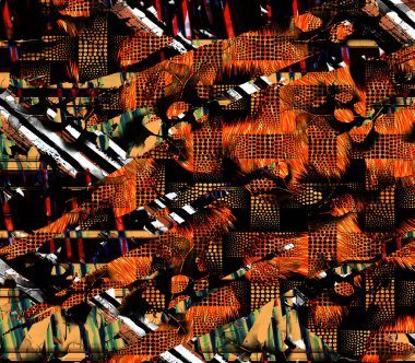 Colorful wavy stripes pattern. Fractal colorful pattern. Wavy futuristic background. Abstract digital fractal pattern. Abstract glitch texture. horizontal background