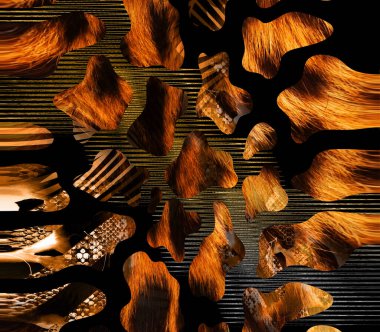 Colorful wavy stripes pattern. Fractal colorful pattern. Wavy futuristic background. Abstract digital fractal pattern. Abstract glitch texture. horizontal background