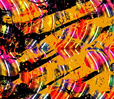 Colorful wavy stripes pattern. Fractal colorful pattern. Wavy futuristic background. Abstract digital fractal pattern. Abstract glitch texture. horizontal background