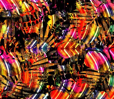 Colorful wavy stripes pattern. Fractal colorful pattern. Wavy futuristic background. Abstract digital fractal pattern. Abstract glitch texture. horizontal background