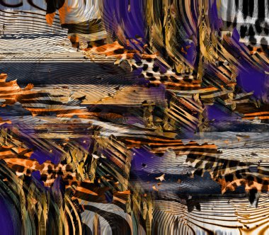 Colorful wavy stripes pattern. Fractal colorful pattern. Wavy futuristic background. Abstract digital fractal pattern. Abstract glitch texture. horizontal background