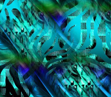 Colorful wavy stripes pattern. Fractal colorful pattern. Wavy futuristic background. Abstract digital fractal pattern. Abstract glitch texture. horizontal background