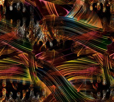 Colorful wavy stripes pattern. Fractal colorful pattern. Wavy futuristic background. Abstract digital fractal pattern. Abstract glitch texture. horizontal background