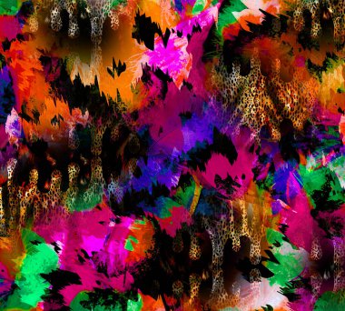 Colorful wavy stripes pattern. Fractal colorful pattern. Wavy futuristic background. Abstract digital fractal pattern. Abstract glitch texture. horizontal background