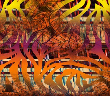 Colorful wavy stripes pattern. Fractal colorful pattern. Wavy futuristic background. Abstract digital fractal pattern. Abstract glitch texture. horizontal background