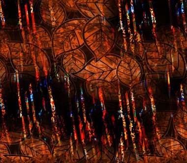 Colorful wavy stripes pattern. Fractal colorful pattern. Wavy futuristic background. Abstract digital fractal pattern. Abstract glitch texture. horizontal background