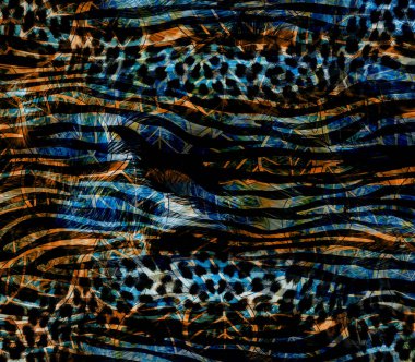 Colorful wavy stripes pattern. Fractal colorful pattern. Wavy futuristic background. Abstract digital fractal pattern. Abstract glitch texture. horizontal background