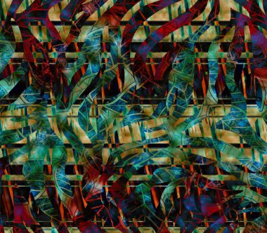 Colorful wavy stripes pattern. Fractal colorful pattern. Wavy futuristic background. Abstract digital fractal pattern. Abstract glitch texture. horizontal background