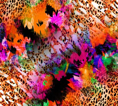 Colorful wavy stripes pattern. Fractal colorful pattern. Wavy futuristic background. Abstract digital fractal pattern. Abstract glitch texture. horizontal background