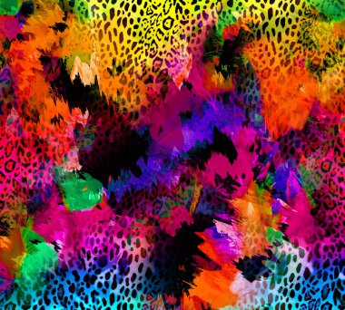 Colorful wavy stripes pattern. Fractal colorful pattern. Wavy futuristic background. Abstract digital fractal pattern. Abstract glitch texture. horizontal background