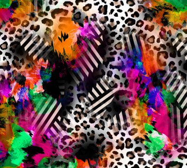 Colorful wavy stripes pattern. Fractal colorful pattern. Wavy futuristic background. Abstract digital fractal pattern. Abstract glitch texture. horizontal background