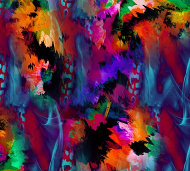 Dirty Art Pattern. Fluorescent Background Graffiti. Fluorescent Dirty Heaven Background. Tie-Dye Shirts. Rainbow Brochure. Bright Smoke Street Graffiti.Colorful Dirty Decoration