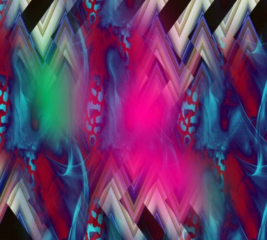 Colorful wavy stripes pattern. Fractal colorful pattern. Wavy futuristic background. Abstract digital fractal pattern. Abstract glitch texture. horizontal background