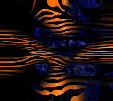 Colorful wavy stripes pattern. Fractal colorful pattern. Wavy futuristic background. Abstract digital fractal pattern. Abstract glitch texture. horizontal background