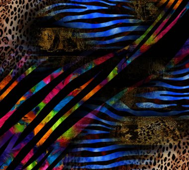 Colorful wavy stripes pattern. Fractal colorful pattern. Wavy futuristic background. Abstract digital fractal pattern. Abstract glitch texture. horizontal background