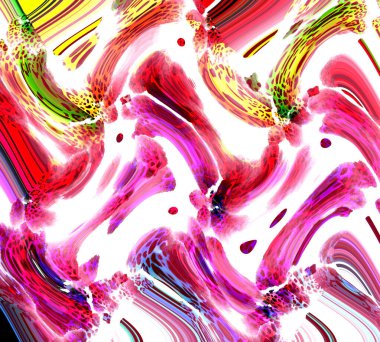 Colorful wavy stripes pattern. Fractal colorful pattern. Wavy futuristic background. Abstract digital fractal pattern. Abstract glitch texture. horizontal background