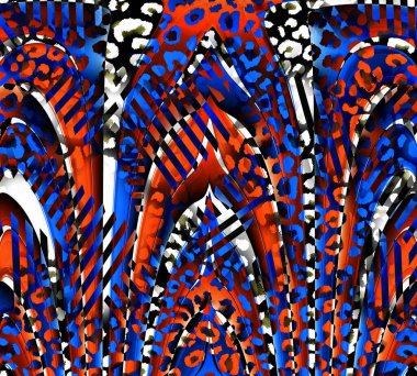 Colorful wavy stripes pattern. Fractal colorful pattern. Wavy futuristic background. Abstract digital fractal pattern. Abstract glitch texture. horizontal background