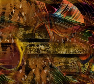 Colorful wavy stripes pattern. Fractal colorful pattern. Wavy futuristic background. Abstract digital fractal pattern. Abstract glitch texture. horizontal background