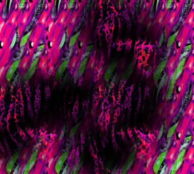 Colorful wavy stripes pattern. Fractal colorful pattern. Wavy futuristic background. Abstract digital fractal pattern. Abstract glitch texture. horizontal background