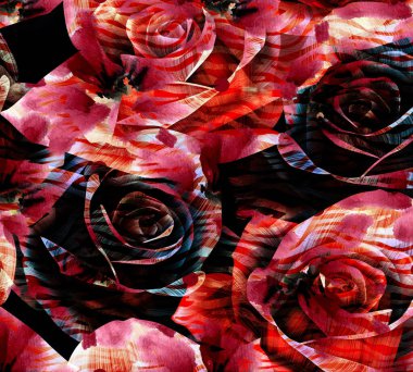 Colorful wavy stripes pattern. Fractal colorful pattern. Wavy futuristic background. Abstract digital fractal pattern. Abstract glitch texture. horizontal background