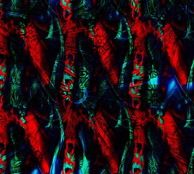 Colorful wavy stripes pattern. Fractal colorful pattern. Wavy futuristic background. Abstract digital fractal pattern. Abstract glitch texture. horizontal background