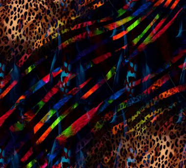 Colorful wavy stripes pattern. Fractal colorful pattern. Wavy futuristic background. Abstract digital fractal pattern. Abstract glitch texture. horizontal background