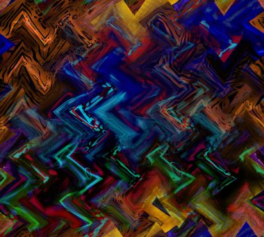 Colorful wavy stripes pattern. Fractal colorful pattern. Wavy futuristic background. Abstract digital fractal pattern. Abstract glitch texture. horizontal background